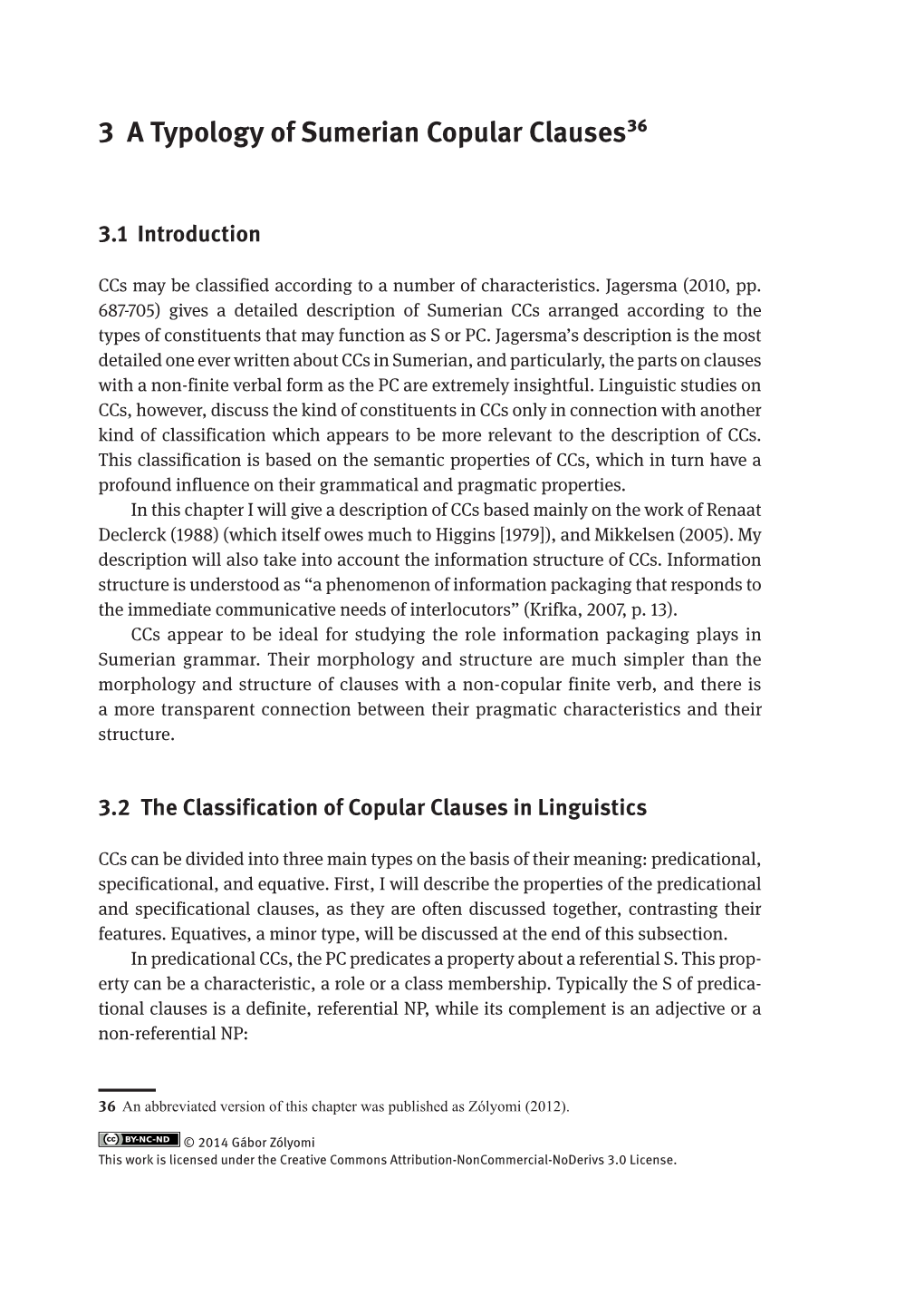 3 a Typology of Sumerian Copular Clauses36