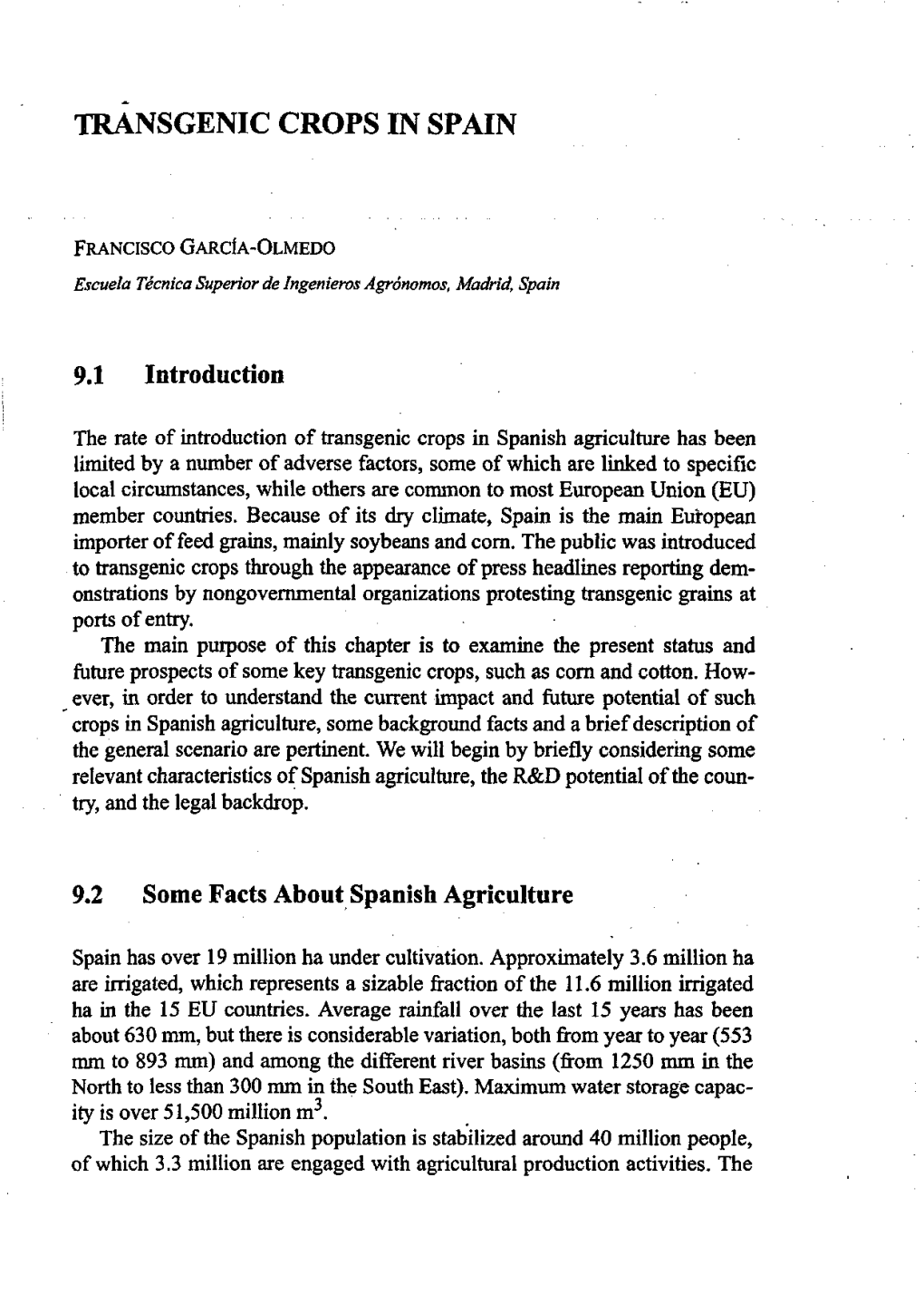 Transgenic Crops in Spain