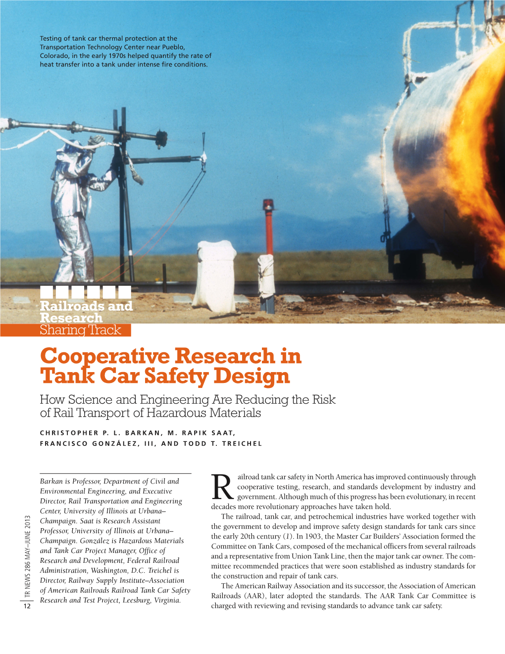 Cooperative Research in Tank Car Safety Design