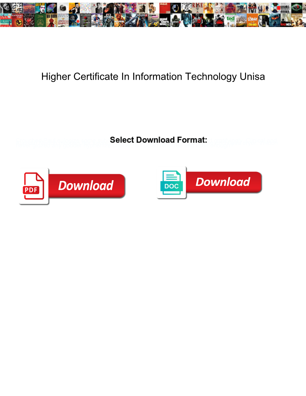 Higher Certificate in Information Technology Unisa