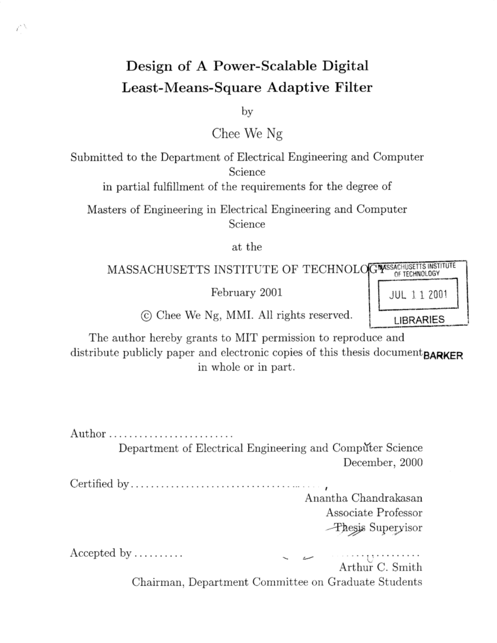 Design of a Power-Scalable Digital Least-Means-Square Adaptive