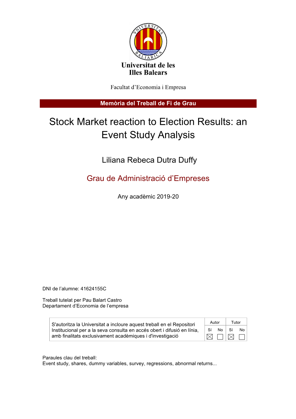 Stock Market Reaction to Election Results: an Event Study Analysis