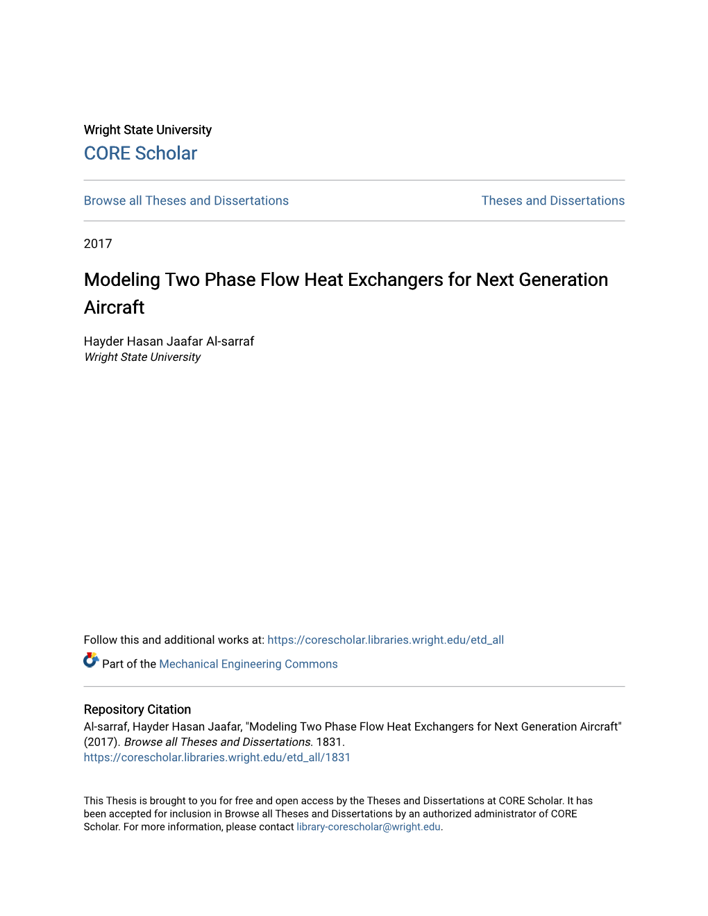 Modeling Two Phase Flow Heat Exchangers for Next Generation Aircraft