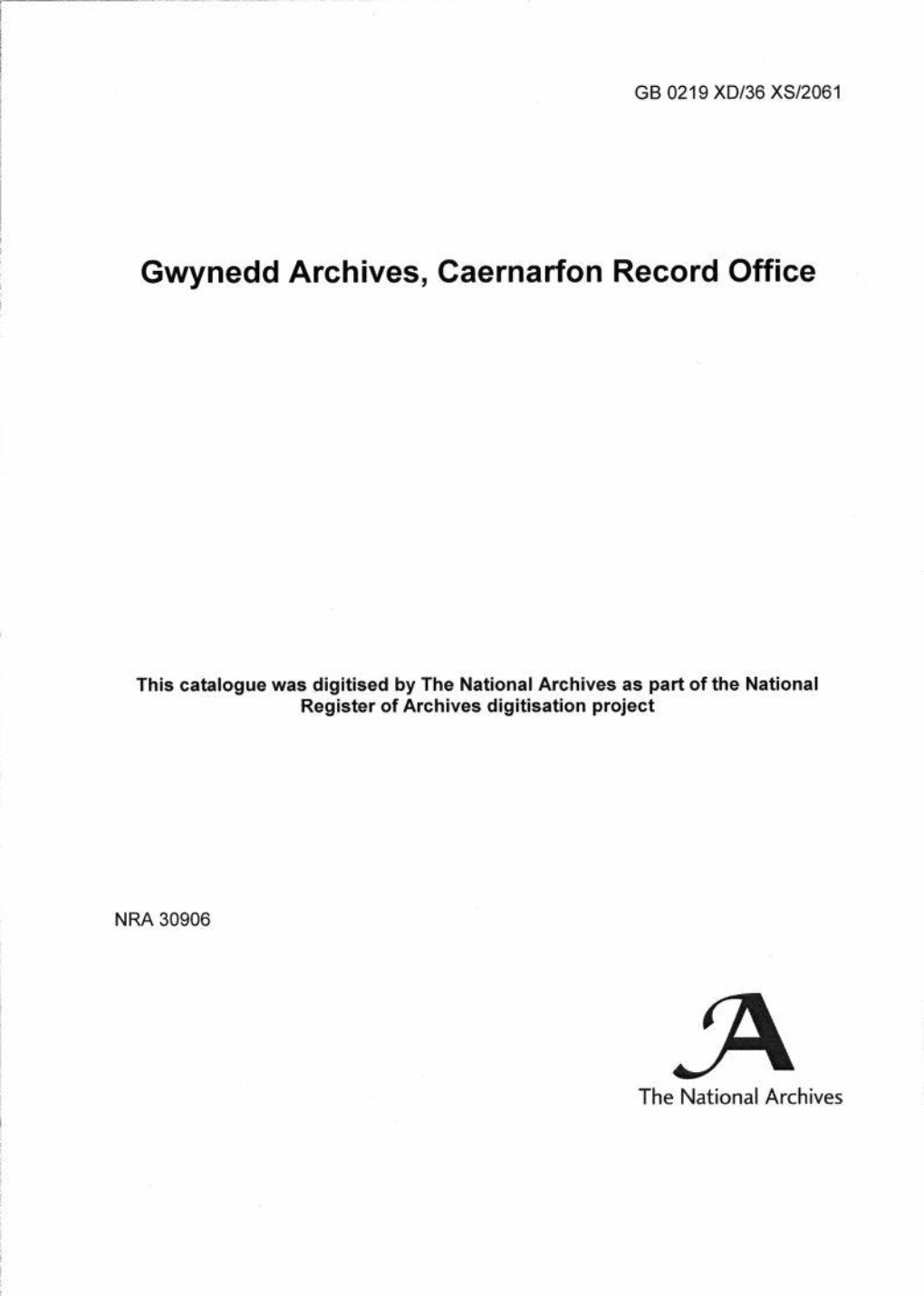 Gwynedd Archives, Caernarfon Record Office