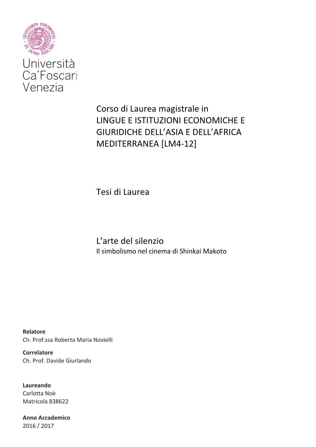 Tesi Di Laurea