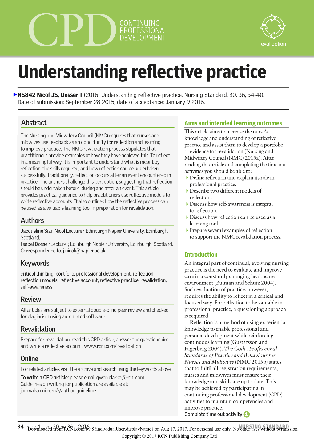 Understanding Reflective Practice