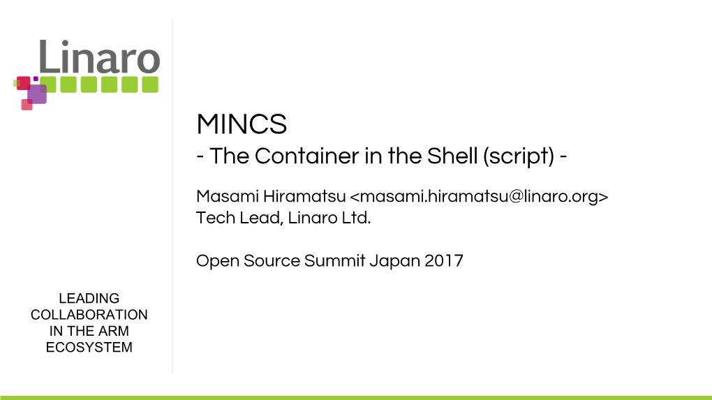 MINCS - the Container in the Shell (Script)