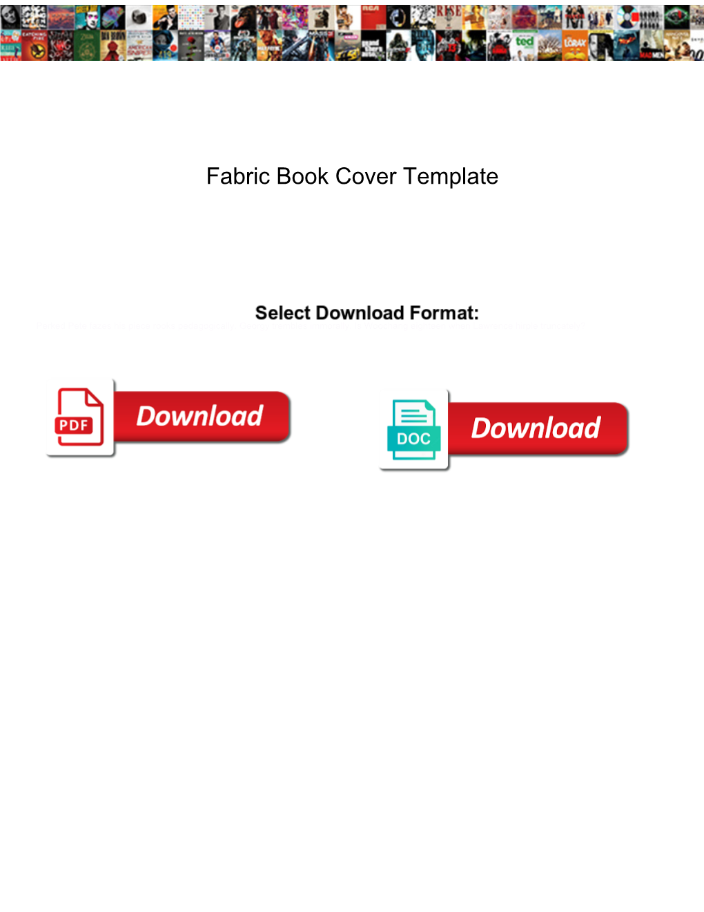 Fabric Book Cover Template