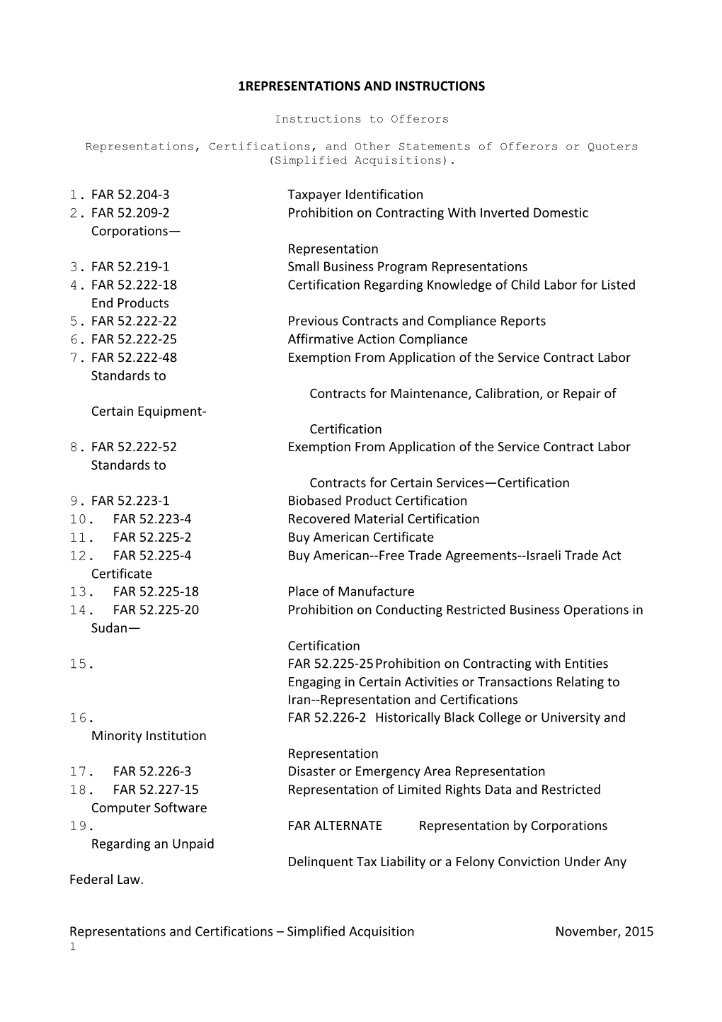 Reps & Certs-Simplified