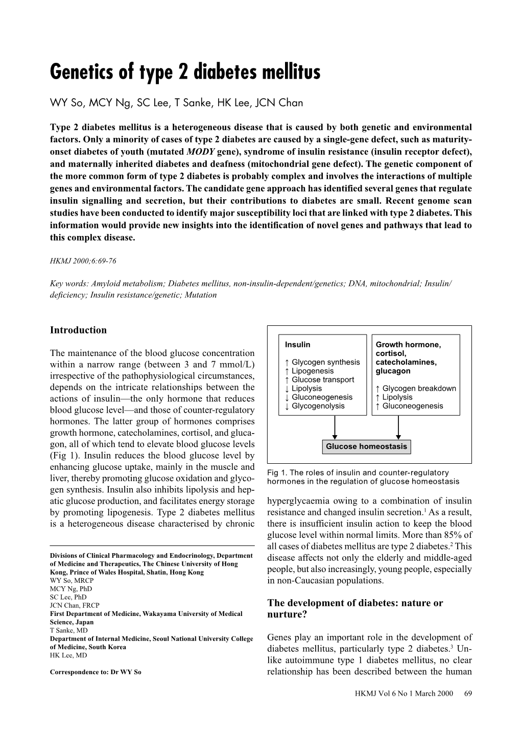 Genetics of Types 2 Diabetes Mellitus