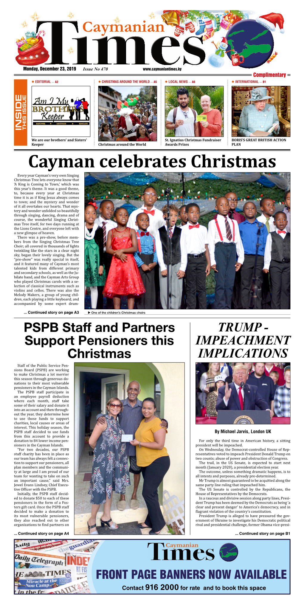 Monday, December 23, 2019 Issue No 470 Complimentary