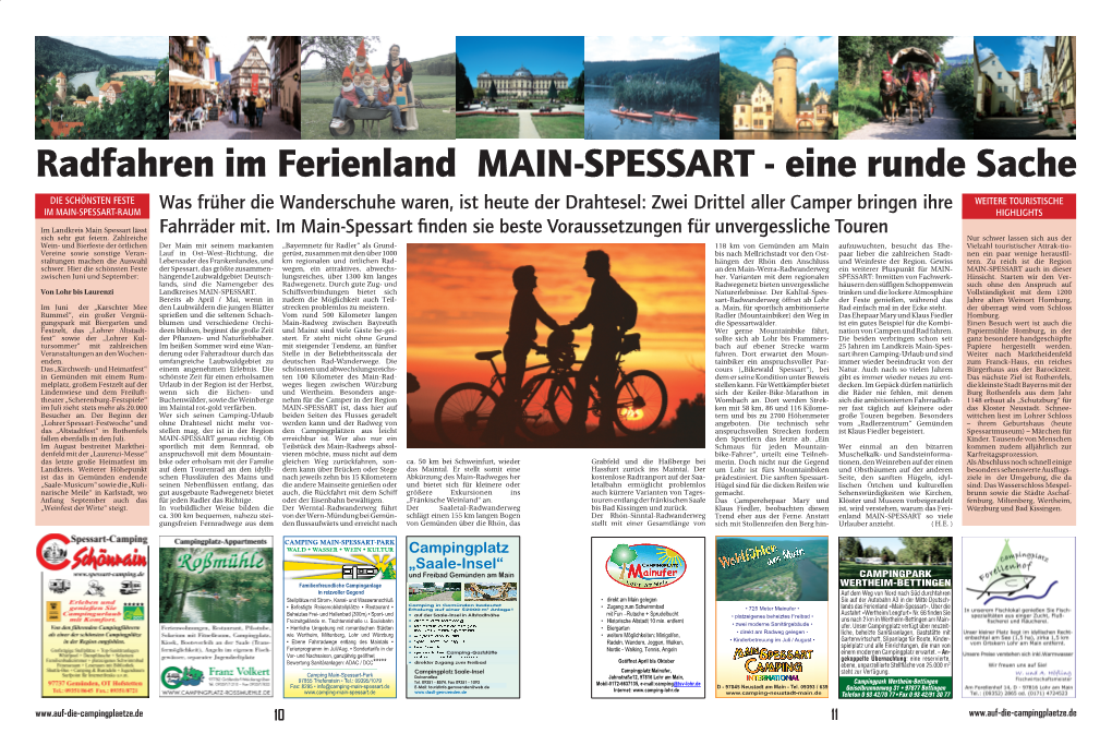 Radfahren Im Ferienland MAIN-SPESSART - Eine Runde Sache