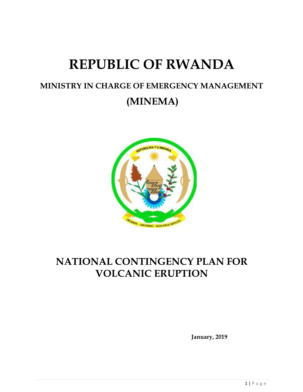 National Contingency Plan for Volcanic Eruption