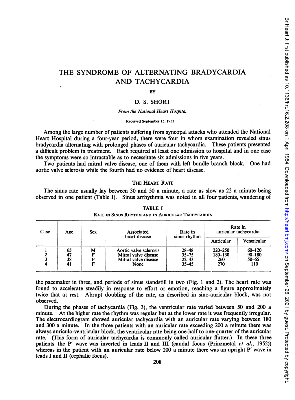 The Syndrome of Alternating Bradycardia and Tachycardia by D