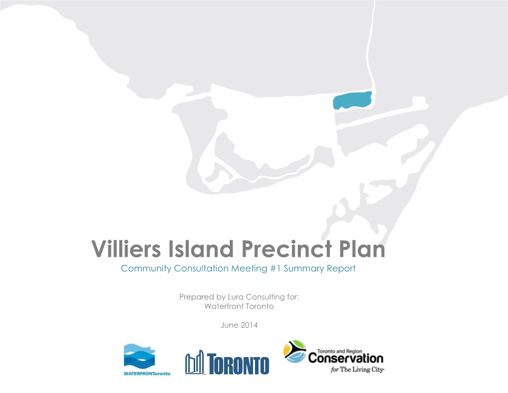 Villiers Island Precinct Plan Community Consultation Meeting #1 Report