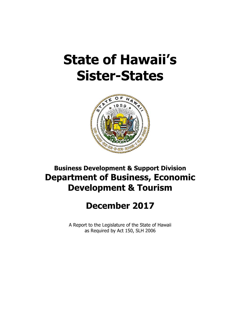 2015 Hawaii Sister-State Annual Report