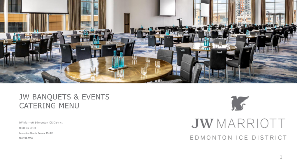 Jw Banquets & Events Catering Menu