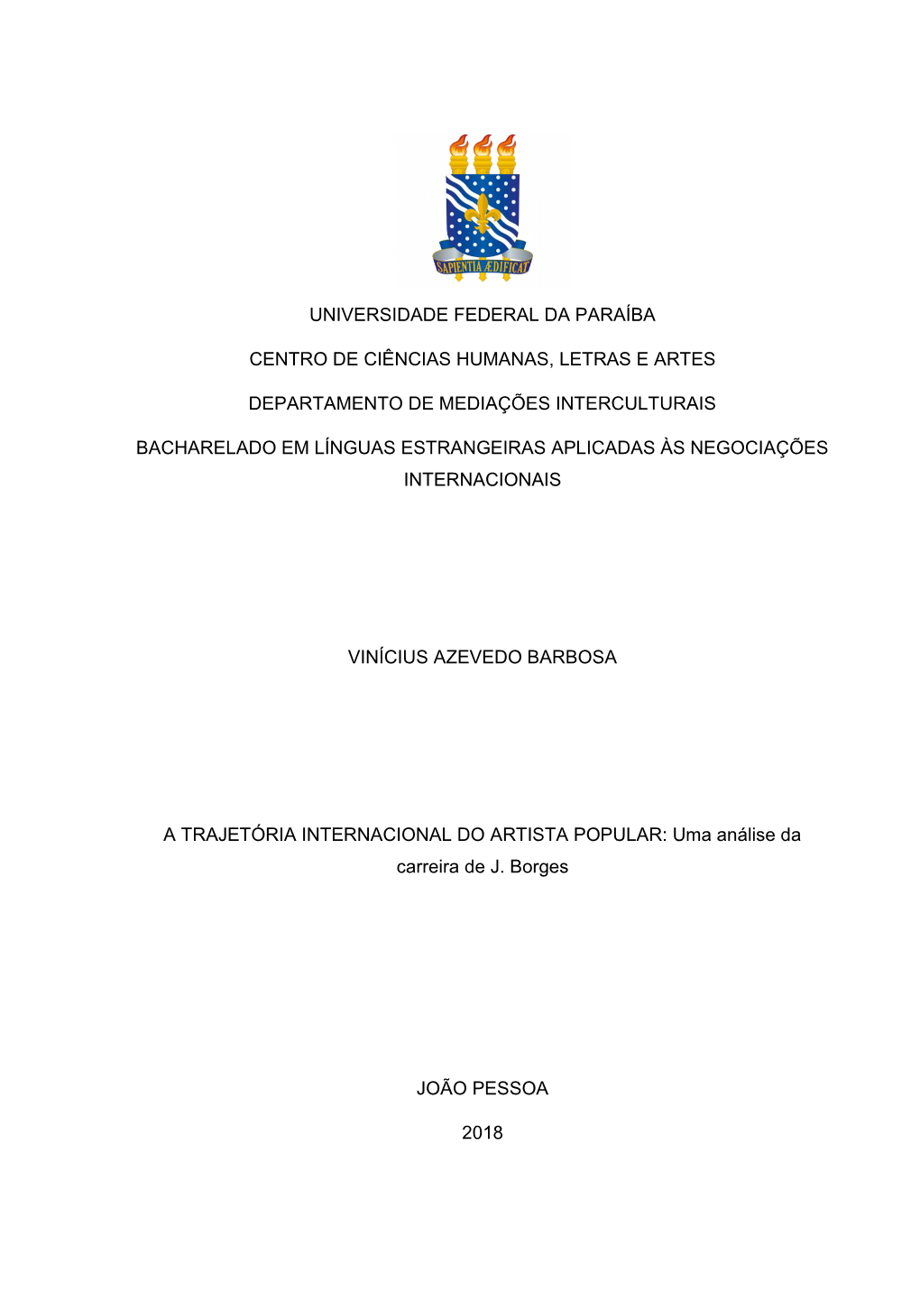 Universidade Federal Da Paraíba Centro De Ciências