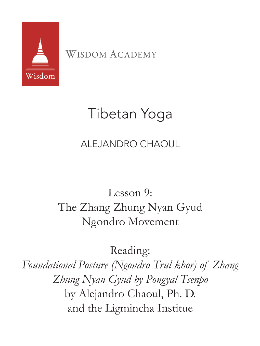 Tibetan Yoga Tibetan Yoga ALEJANDRO CHAOUL