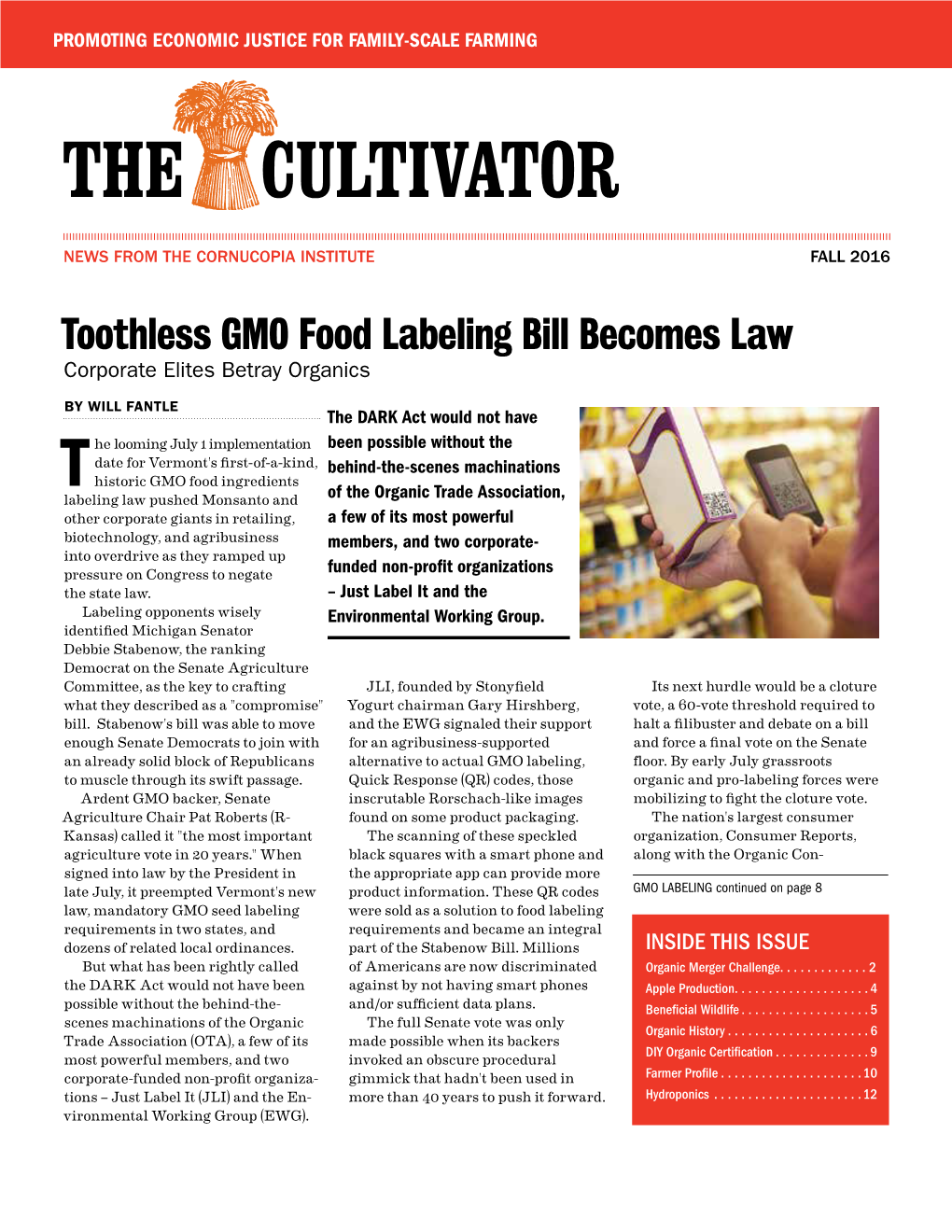 Toothless GMO Food Labeling Bill Becomes Law Corporate Elites Betray Organics