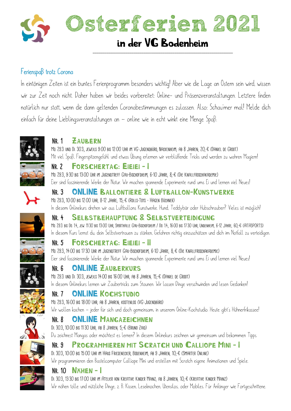 Osterferien 2021 in Der VG Bodenheim ______