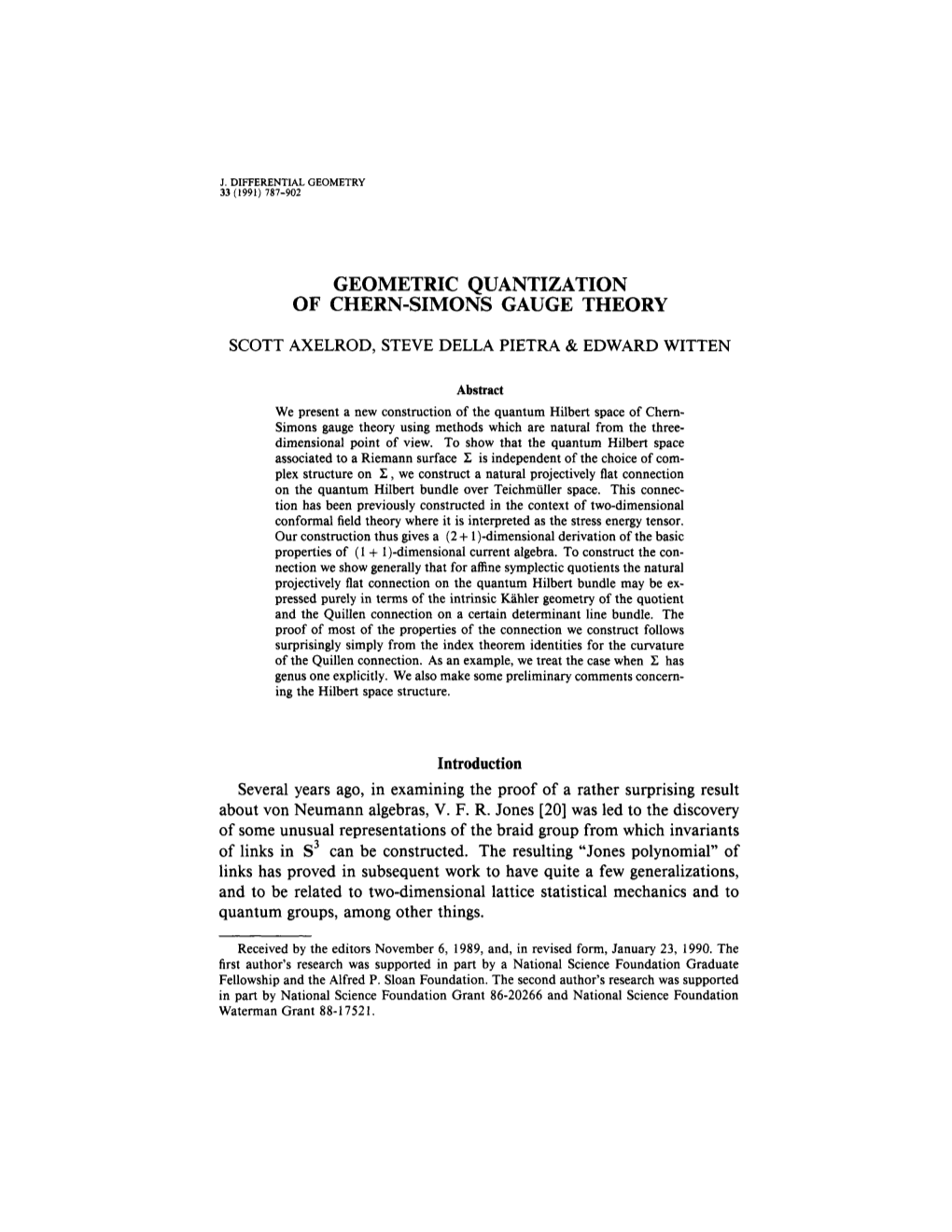 Geometric Quantization of Chern Simons Gauge Theory