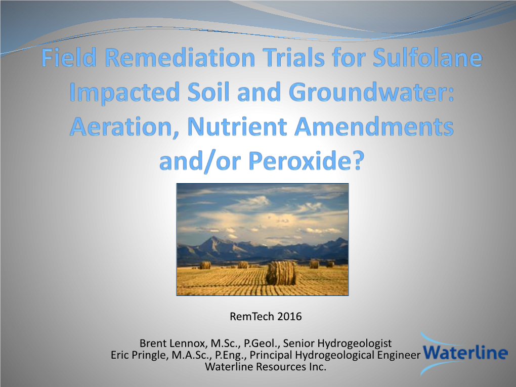 Groundwater and Soil  Oxygen and Nutrients (Soil Tilling, Blowers) (Biogenie, 2006)