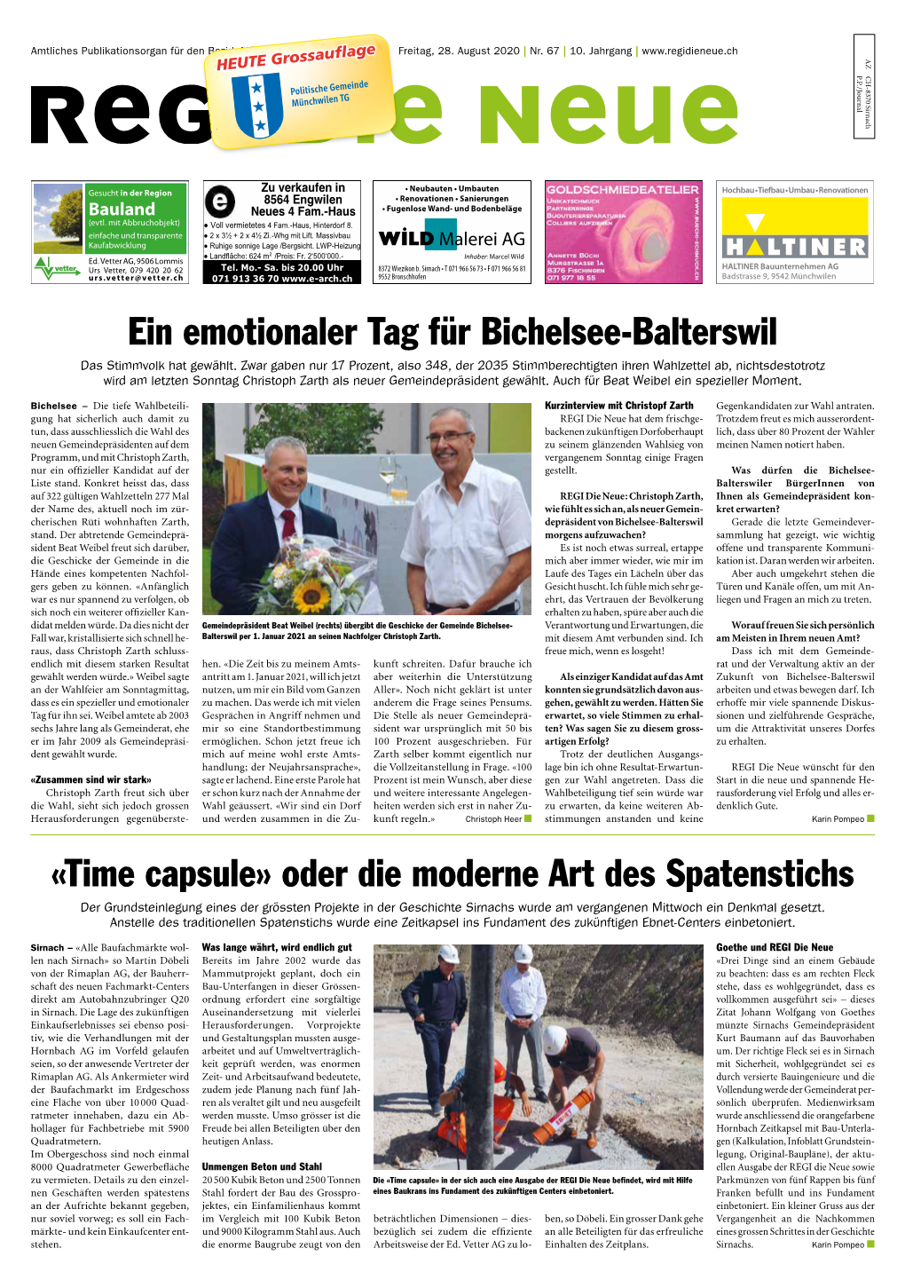 Ein Emotionaler Tag Für Bichelsee-Balterswil