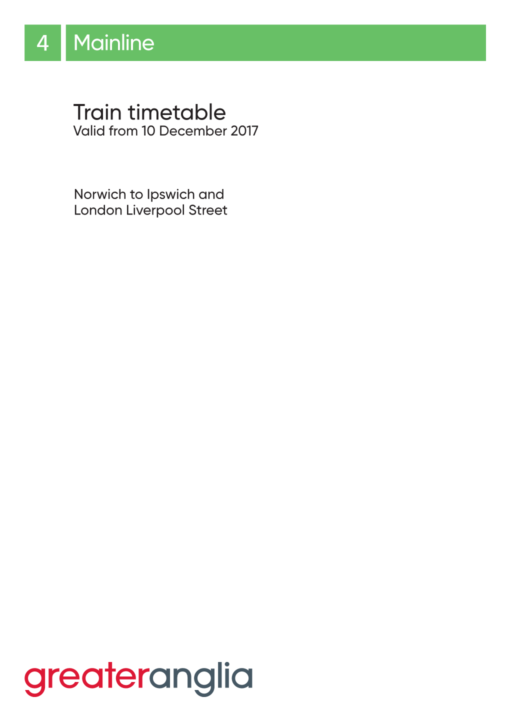 Train Timetable Mainline