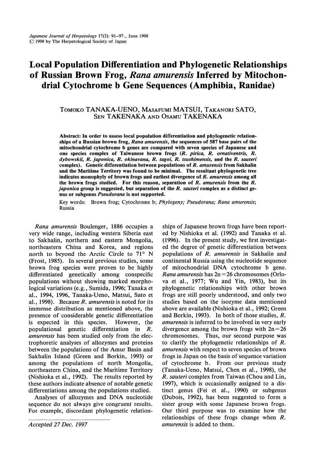 Local Population Differentiation and Phylogenetic