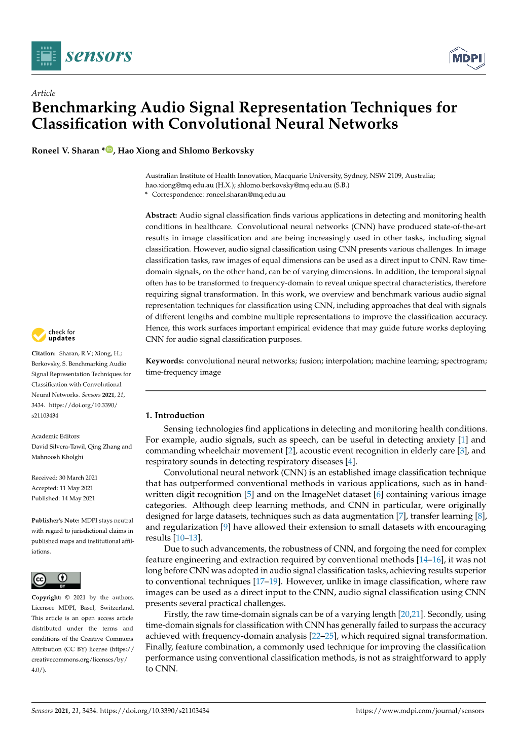 Benchmarking Audio Signal Representation Techniques for Classiﬁcation with Convolutional Neural Networks