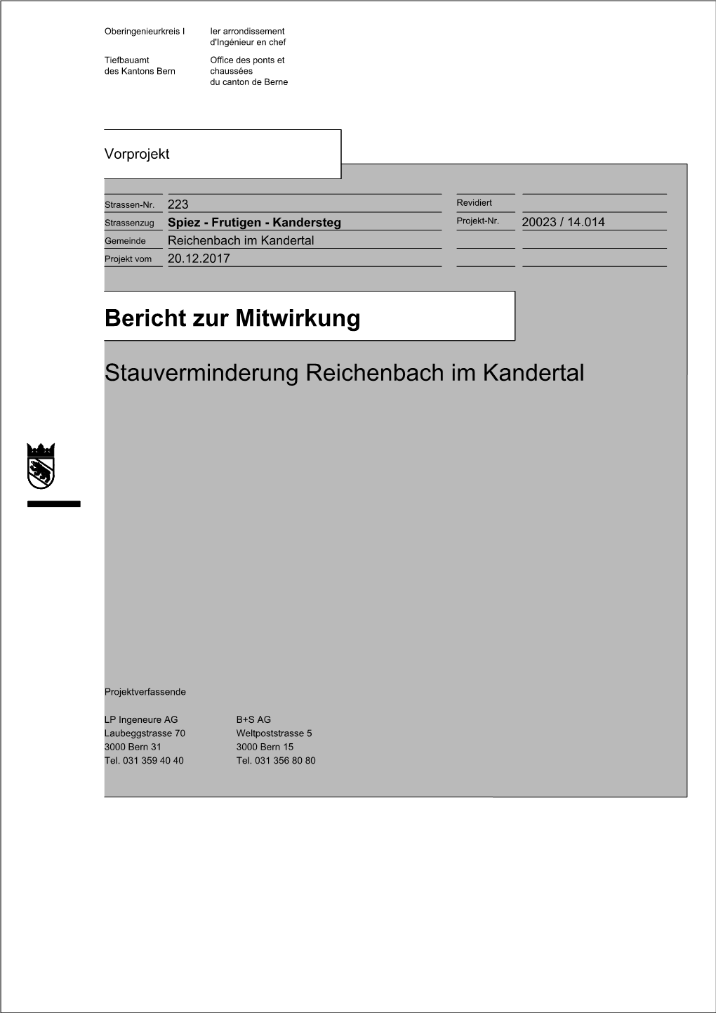 Stauverminderung Reichenbach Im Kandertal Bericht Zur Mitwirkung