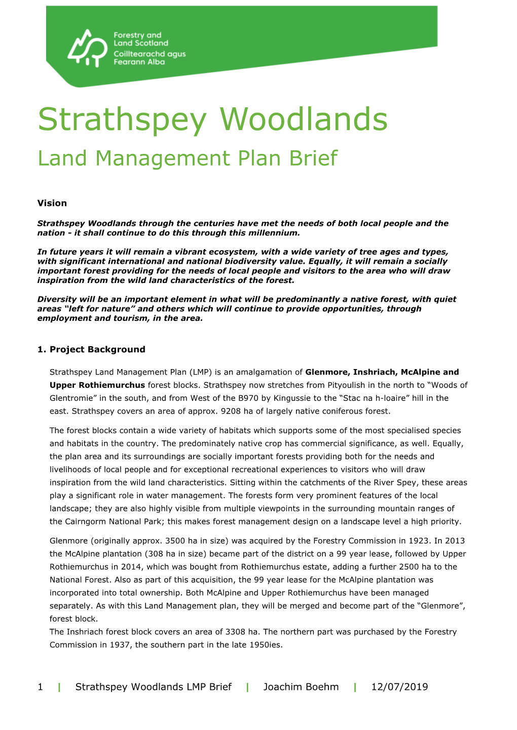 Strathspey Woodlands Land Management Plan Brief