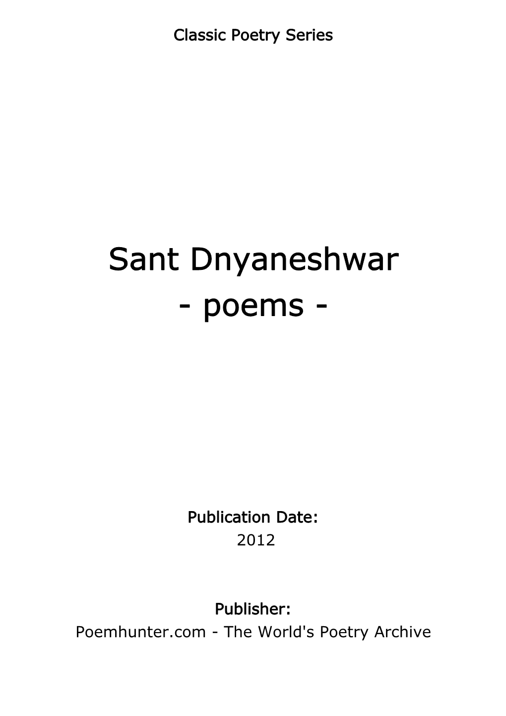 Sant Dnyaneshwar - Poems