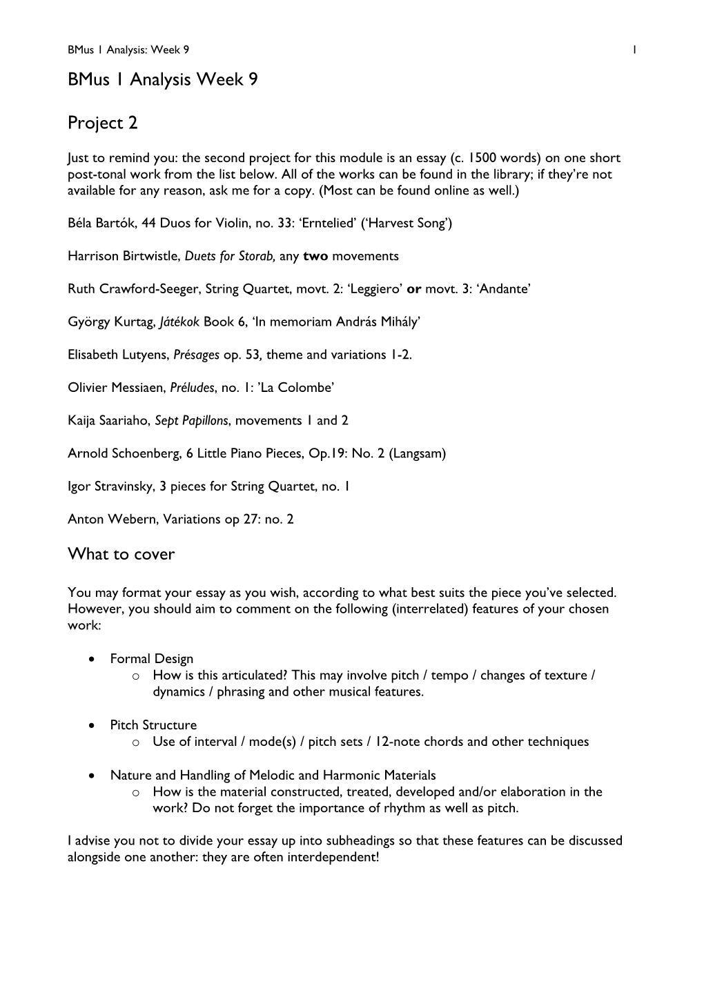 Bmus 1 Analysis Week 9 Project 2