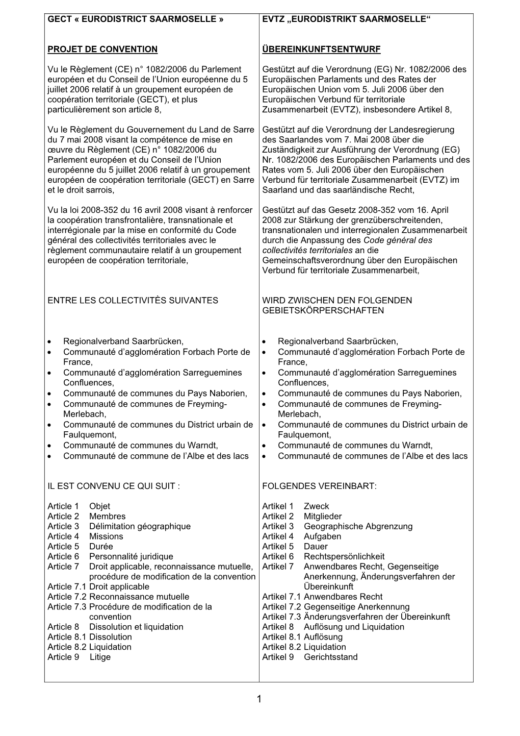 Gect « Eurodistrict Saarmoselle » Evtz „Eurodistrikt Saarmoselle“