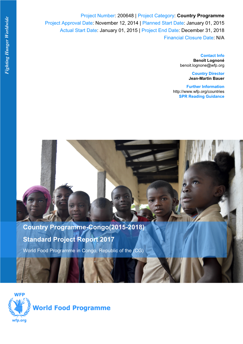 Country Programme-Congo(2015-2018) Standard Project Report 2017