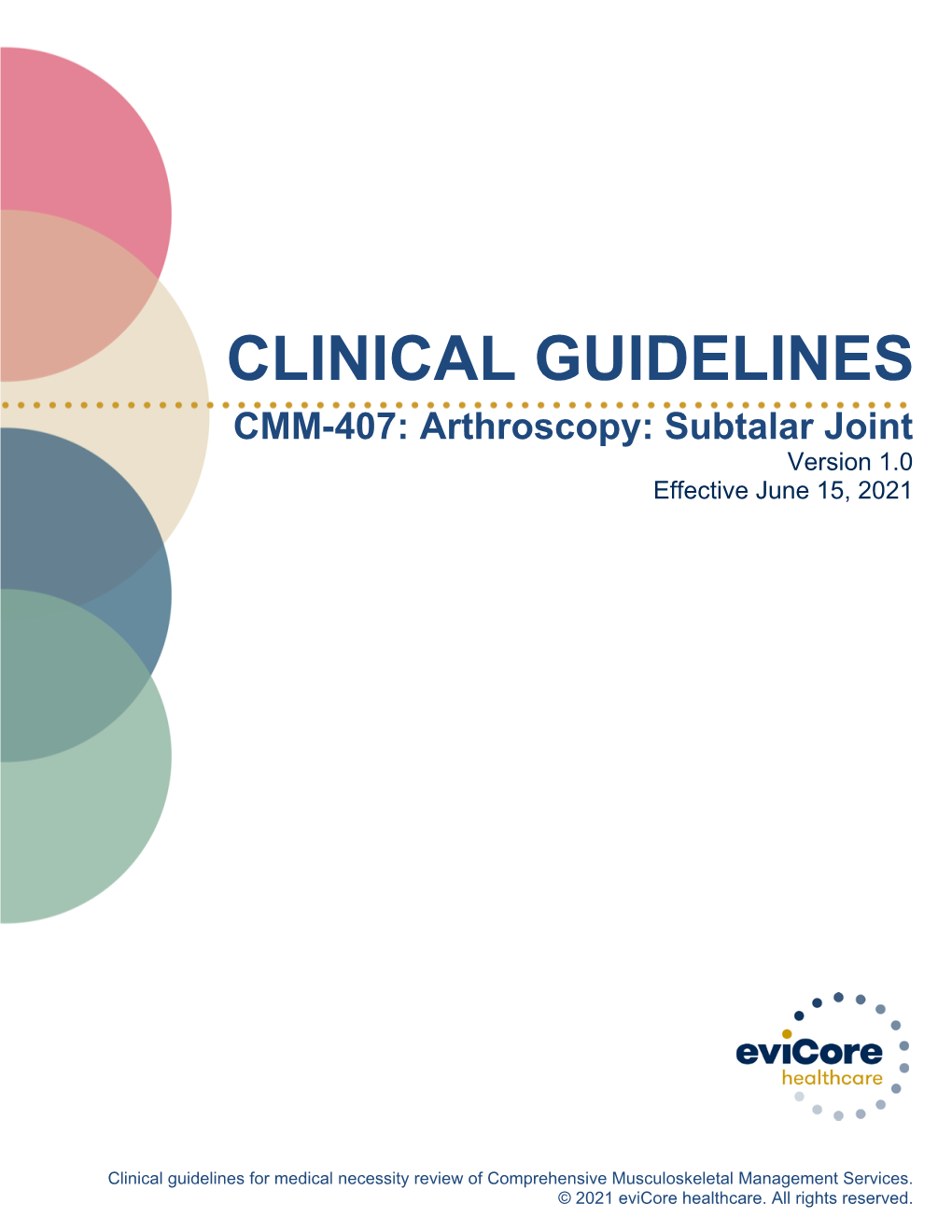 Subtalar Joint Version 1.0 Effective June 15, 2021