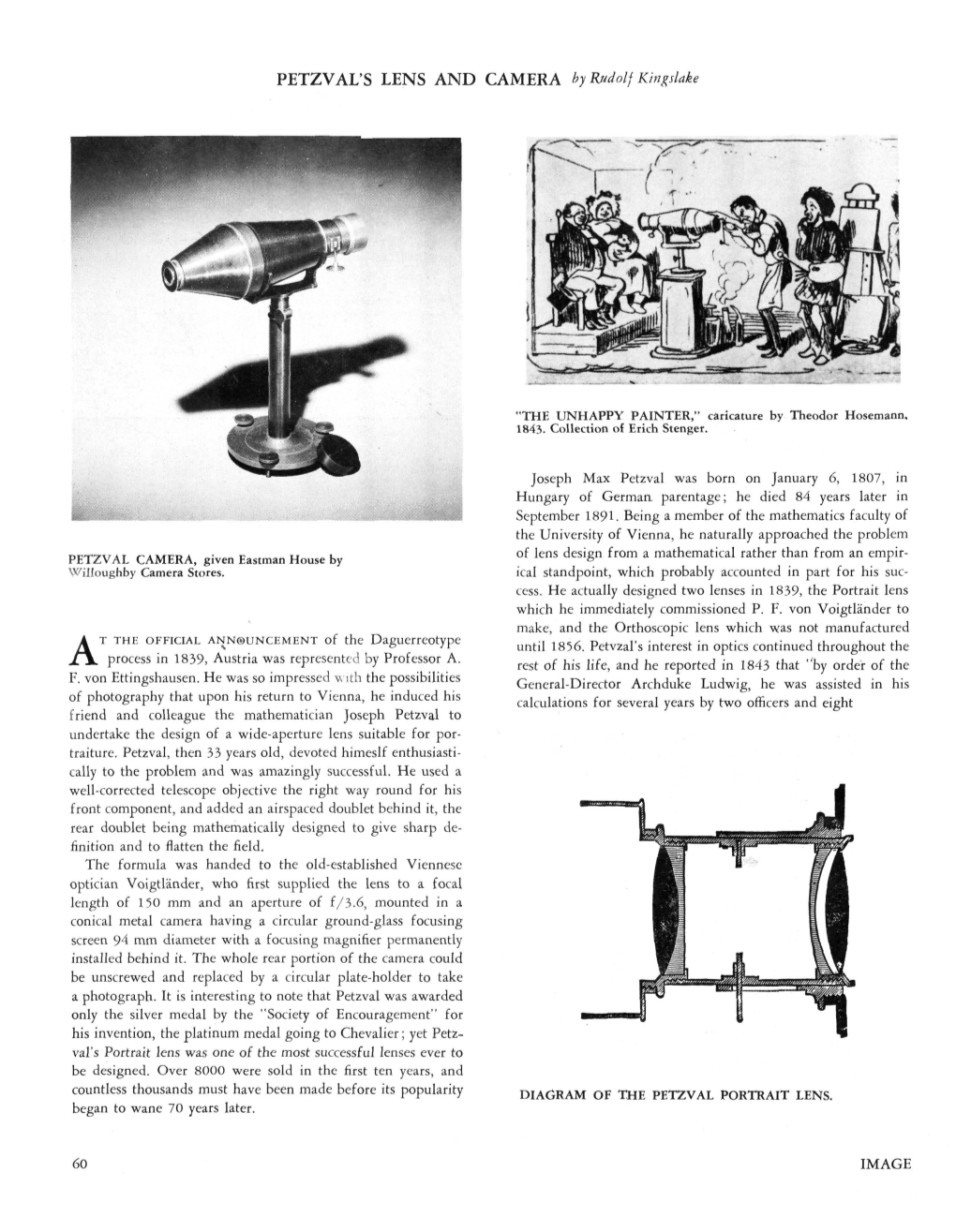 PETZVAL's LENS and CAMERA by Rudolf Kingslake