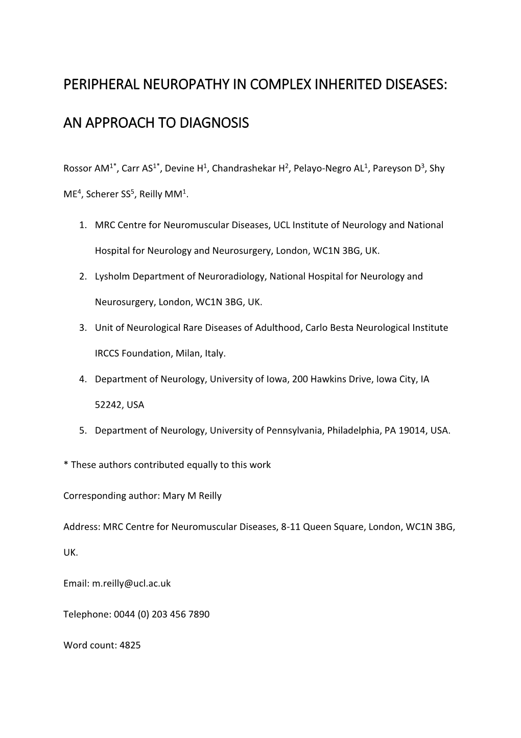 Peripheral Neuropathy in Complex Inherited Diseases: an Approach To