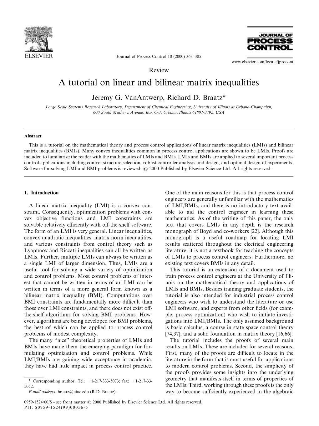 A Tutorial on Linear and Bilinear Matrix Inequalities