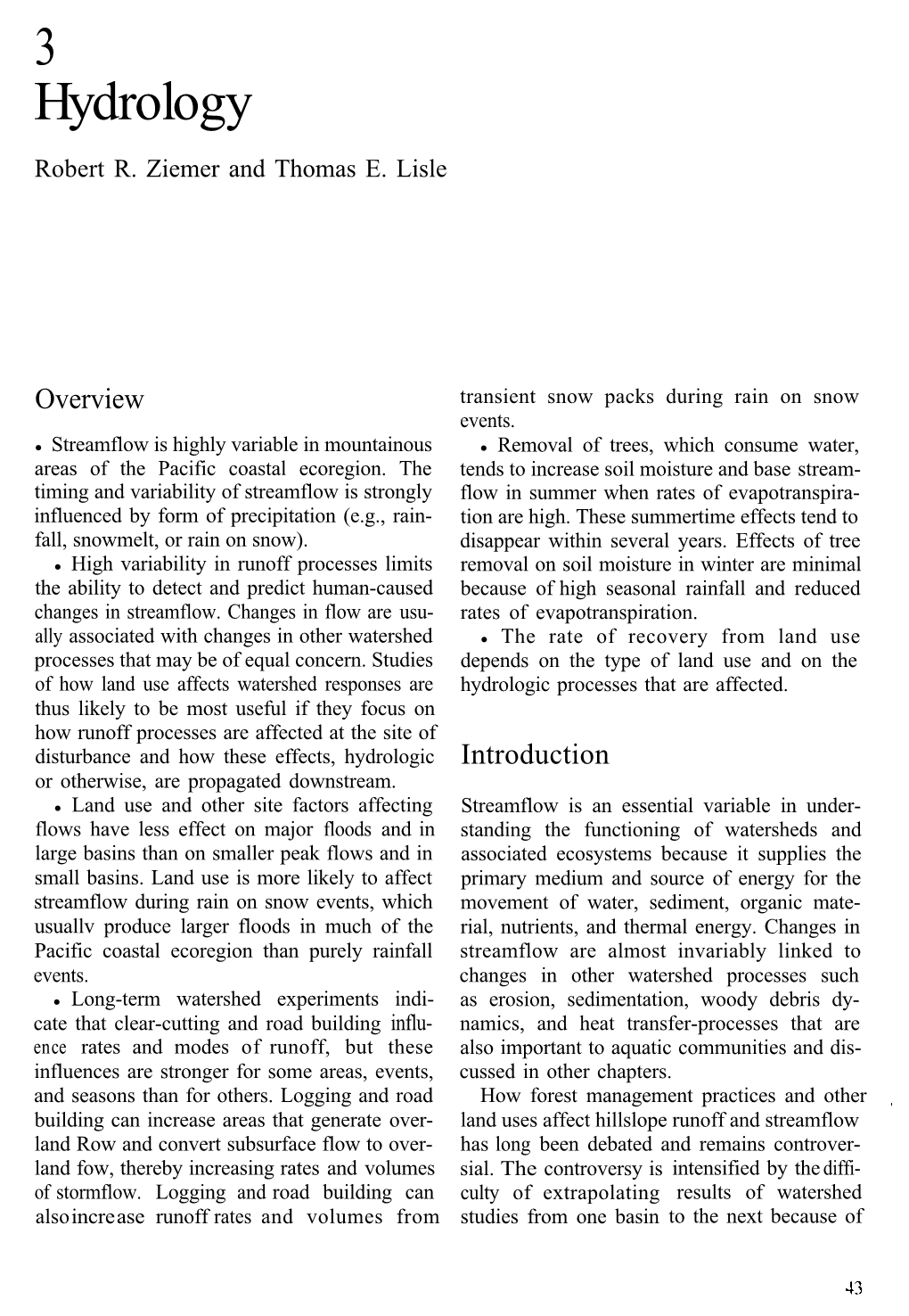 Chapter 3. Hydrology