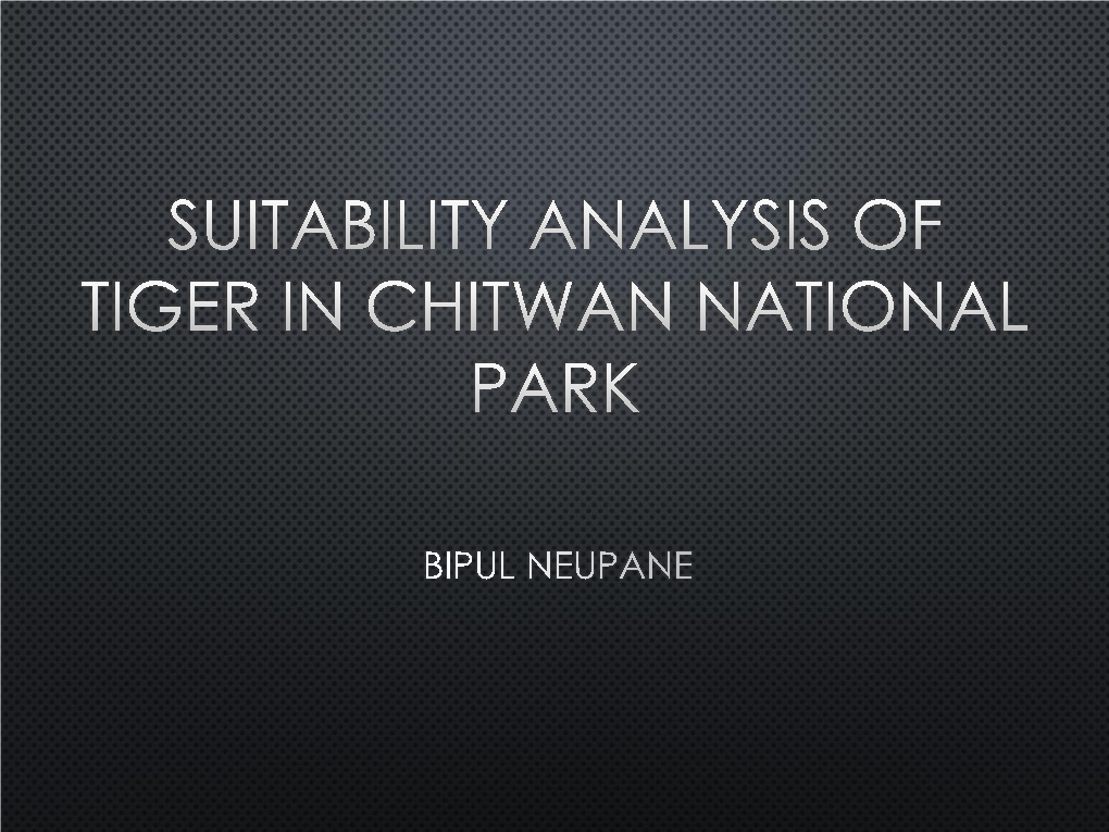 Suitability Analysis of Tiger in Chitwan National Park 12/26/2016 2 GPS DATA