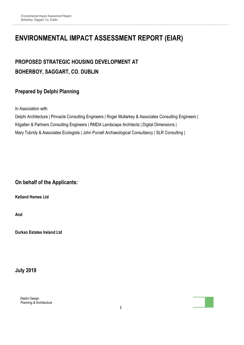 Environmental Impact Assessment Report (Eiar)