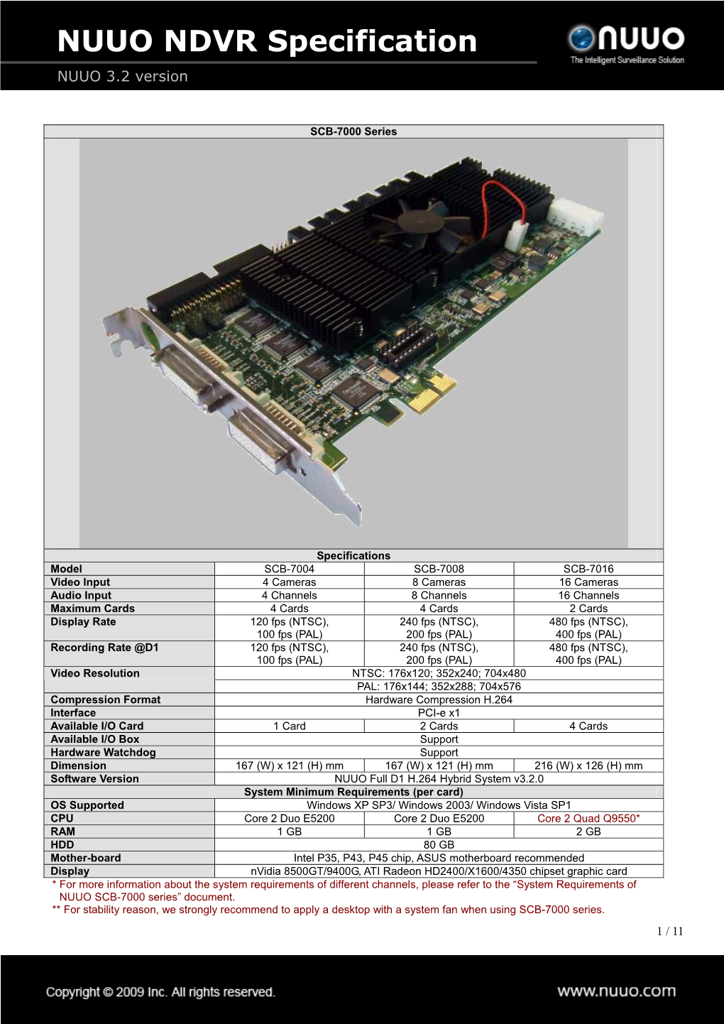 NUUO NDVR Specification NUUO 3.2 Version