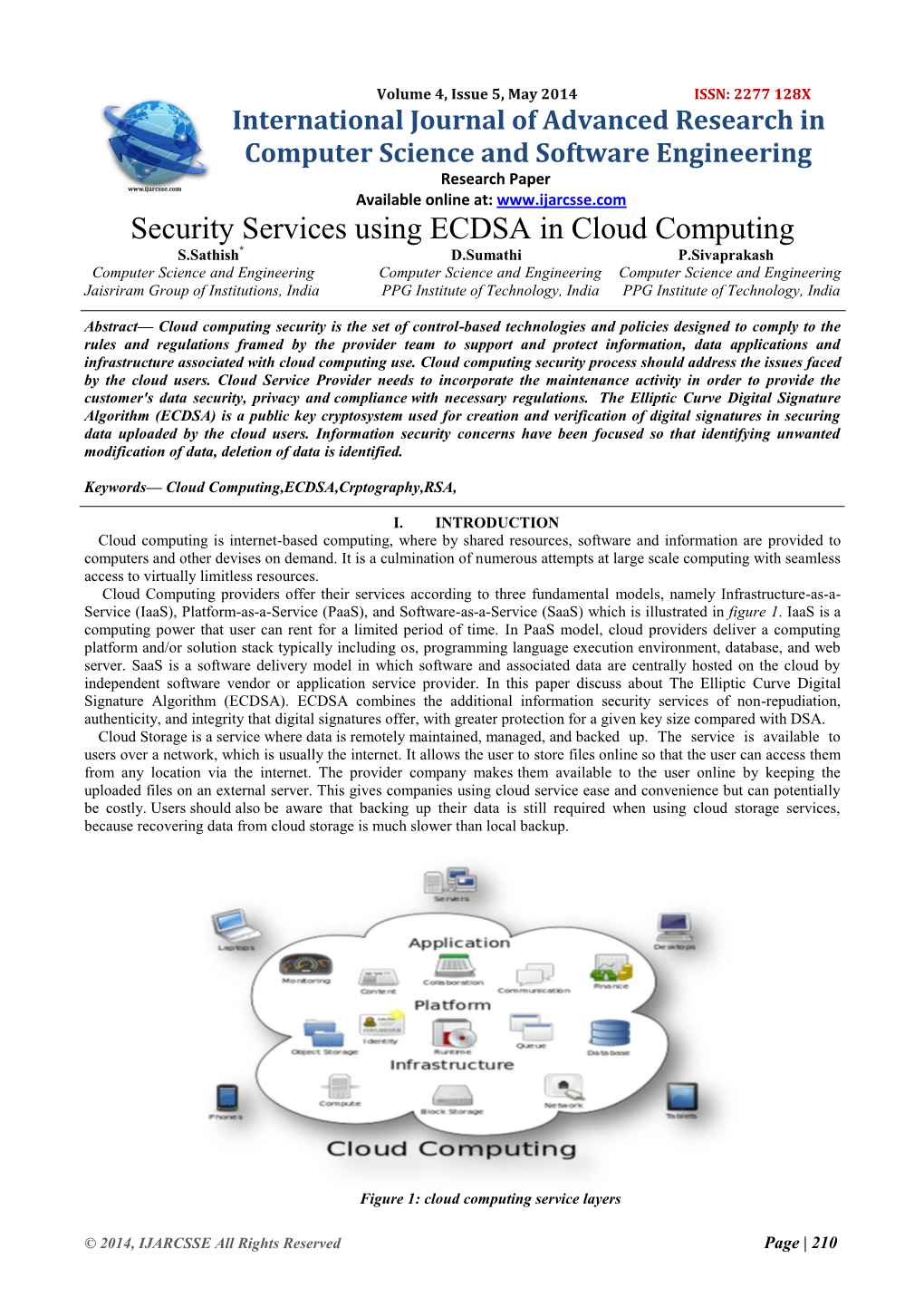 Security Services Using ECDSA in Cloud Computing