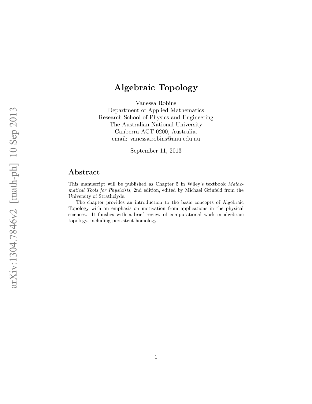 Algebraic Topology