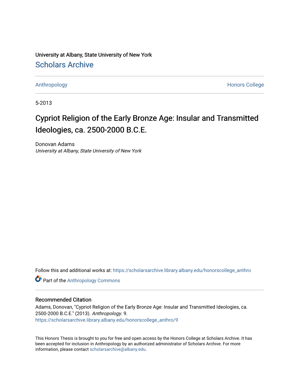 Cypriot Religion of the Early Bronze Age: Insular and Transmitted Ideologies, Ca