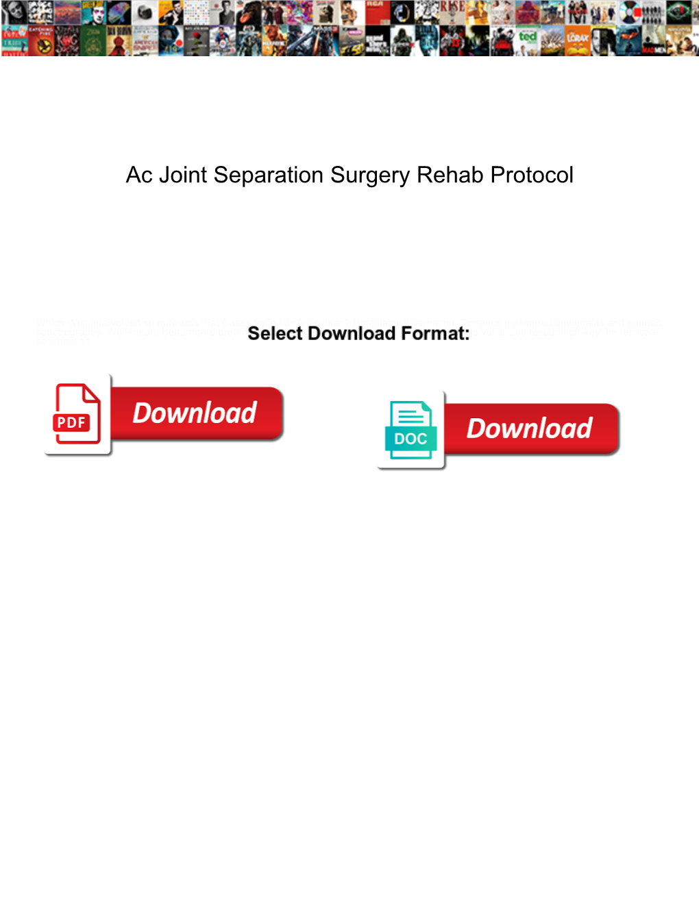 Ac Joint Separation Surgery Rehab Protocol