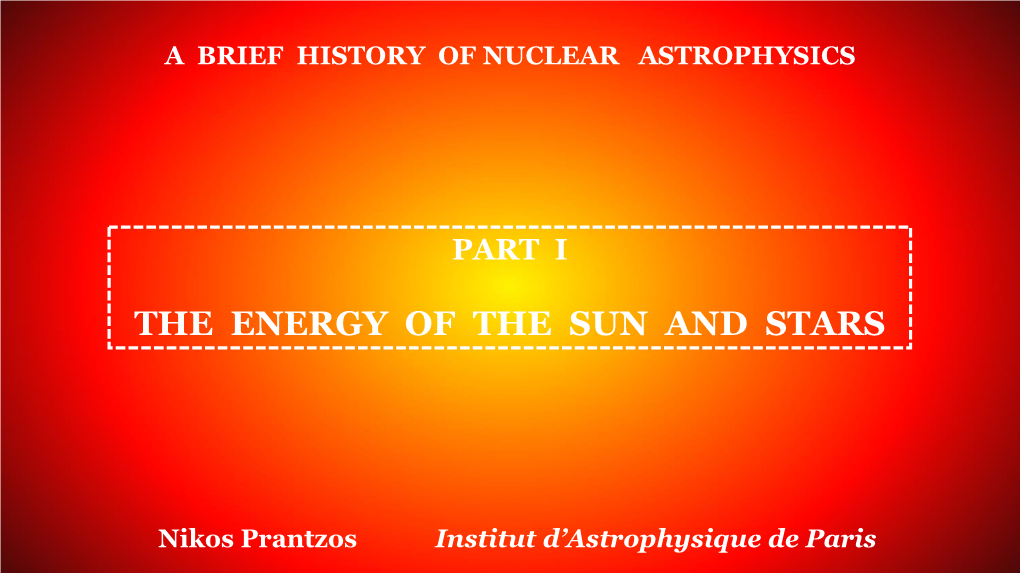 A Brief History of Nuclear Astrophysics